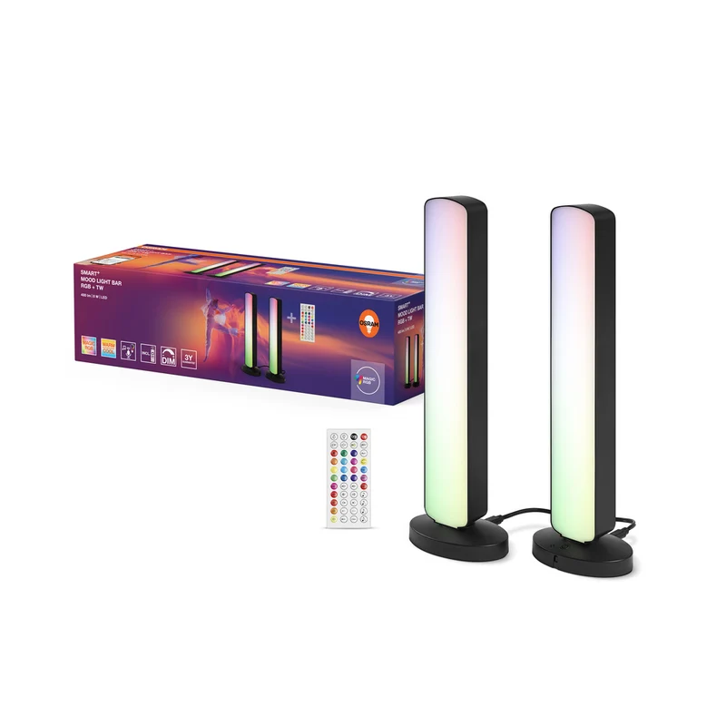 Lámpara de pie OSRAM SMART+ WIFI LED RGB, pequeña, negra, 2 x 2,5 W