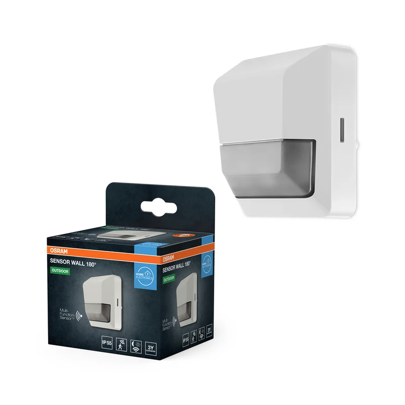 Sensor de movimiento y luz de pared OSRAM de 180 grados, blanco