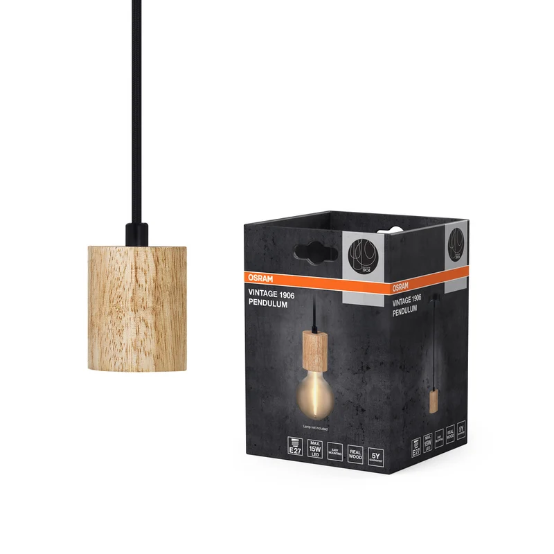 Lámpara colgante OSRAM Vintage 1906® CYLINDER E27, madera