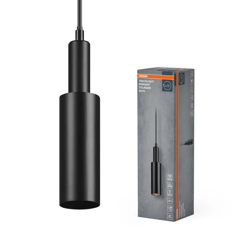 Lámpara colgante OSRAM TRACKLIGHT PENDANT CYLINDER GU10 negra