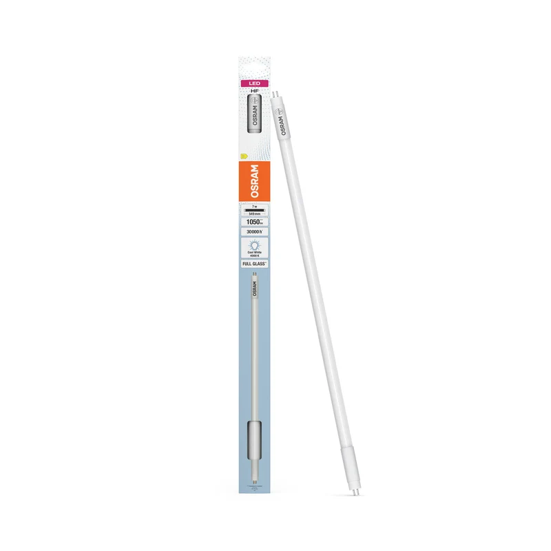 OSRAM LED TUBE T5 HF en tubo, con casquillos a ambos extremos, lámpara, cristal sin plomo, mate, 7 W, (antes 14 W), 1000 lm, blanco frío, 4000 K, 30 000 h, CRI 80