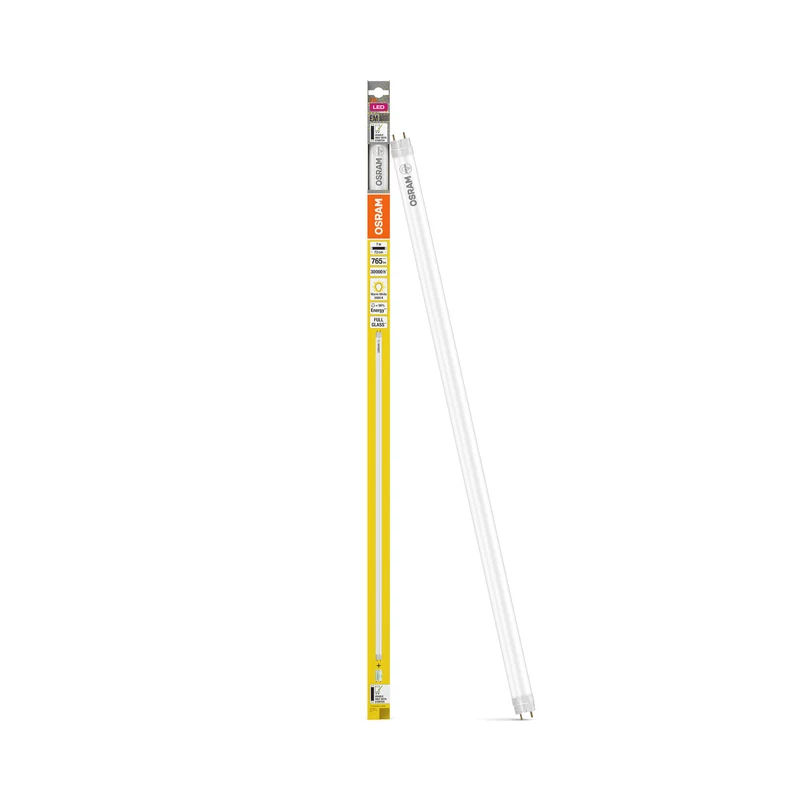 Tubo LED OSRAM T8 EM, con casquillos a ambos extremos, tubo LED, cristal sin plomo, acabado mate, 7 W, (antes 16 W), 765 lm, blanco cálido, 3000 K, 30 000 h, CRI 80