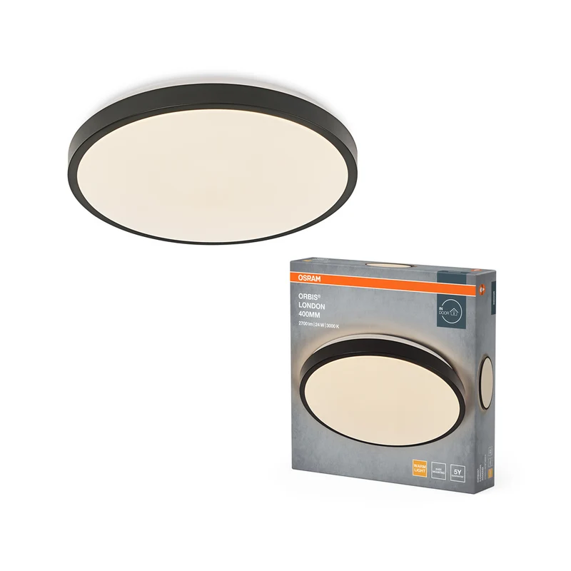 Lámpara de techo OSRAM ORBIS LONDON, negra, 24 W, 2700 lm
