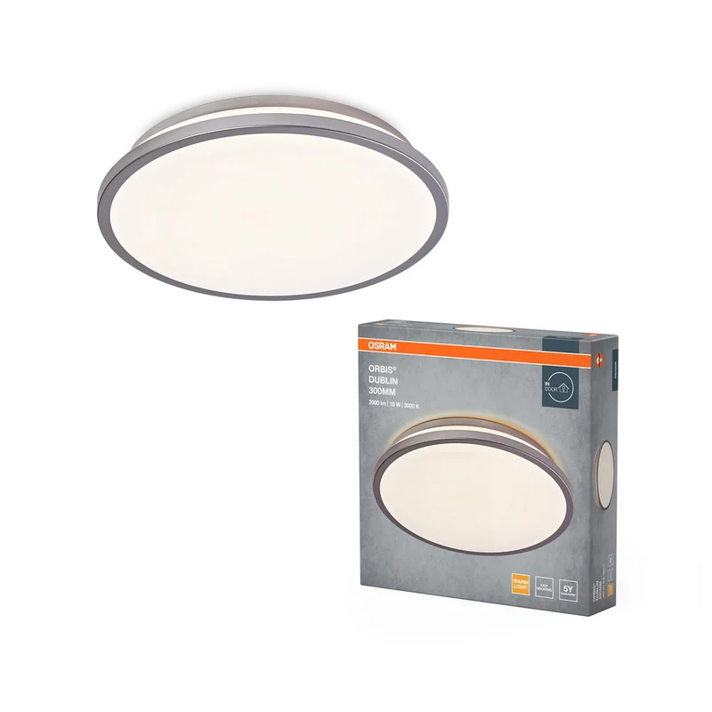 Lámpara de techo OSRAM ORBIS DUBLIN, plata, 16 W, 2000 lm