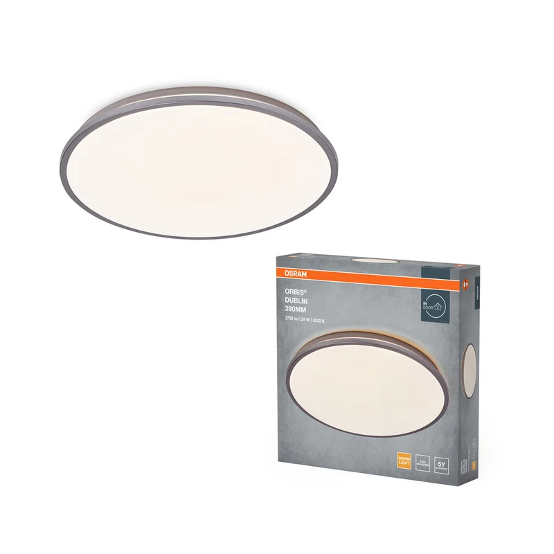 Lámpara de techo OSRAM ORBIS DUBLIN, plata, 24 W, 2700 lm