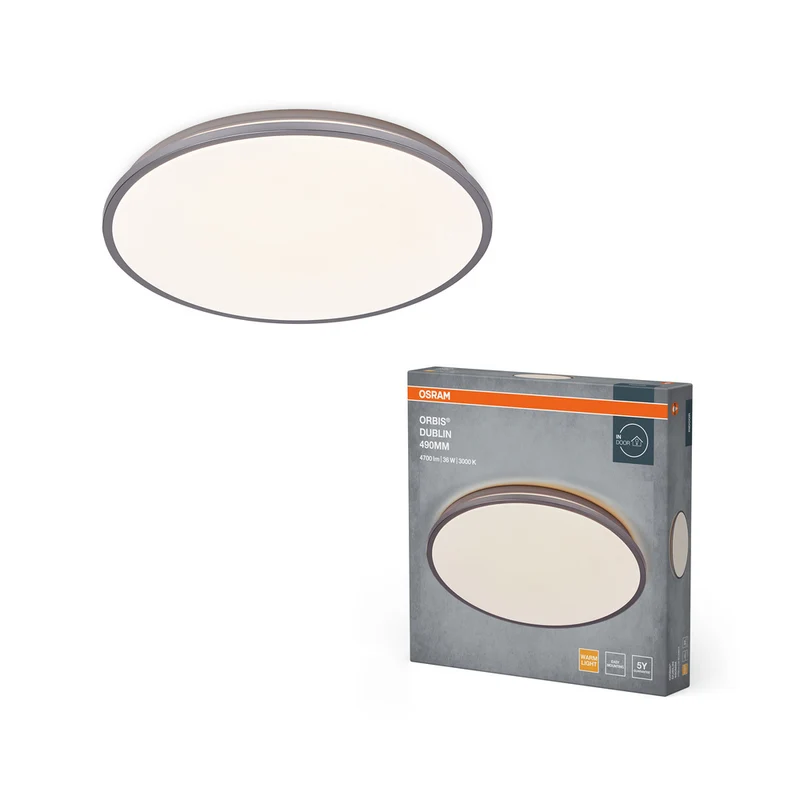 Lámpara de techo OSRAM ORBIS DUBLIN, plata, 36 W, 4150 lm