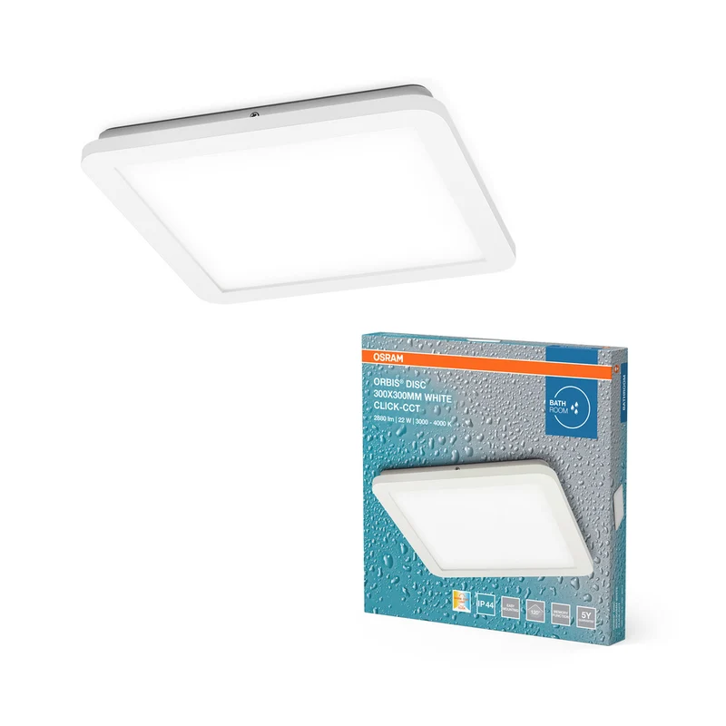 Lámpara de techo para baño OSRAM ORBIS Disc 30x30cm 22W IP44 blanco