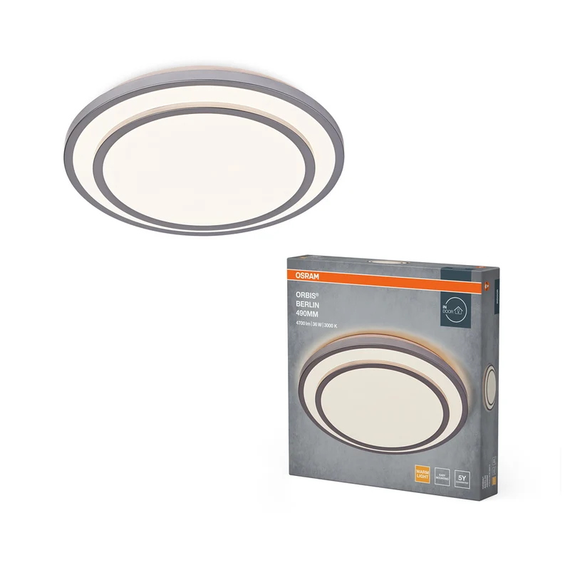 Lámpara de techo OSRAM ORBIS BERLIN, plata, 36 W, 4150 lm