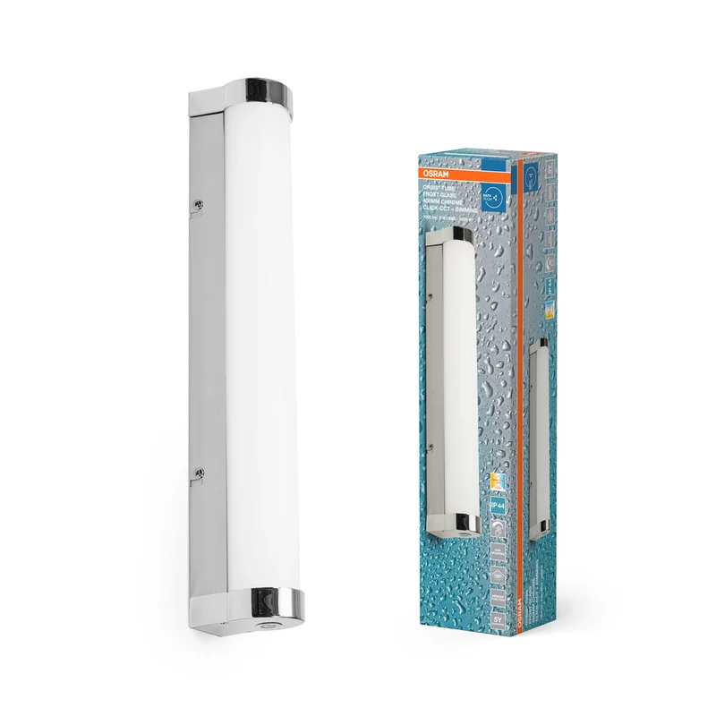 Espejo de baño/aplique OSRAM ORBIS Tube, vidrio esmerilado, 9 W, 40 cm, regulable, cromado