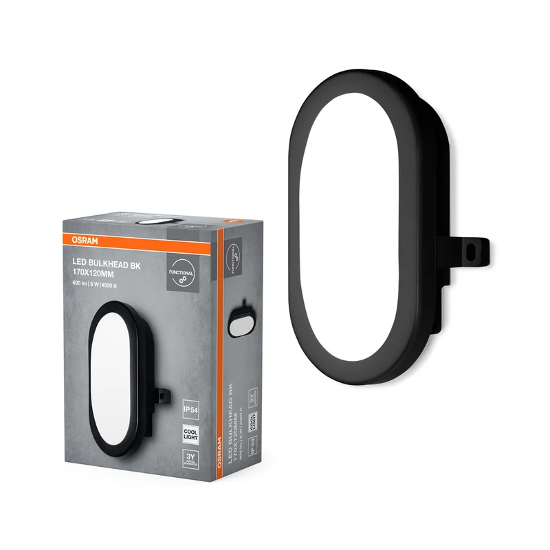 Aplique de pared LED OSRAM para mamparo, resistente a la humedad, 5,5 W/4000 K, blanco frío