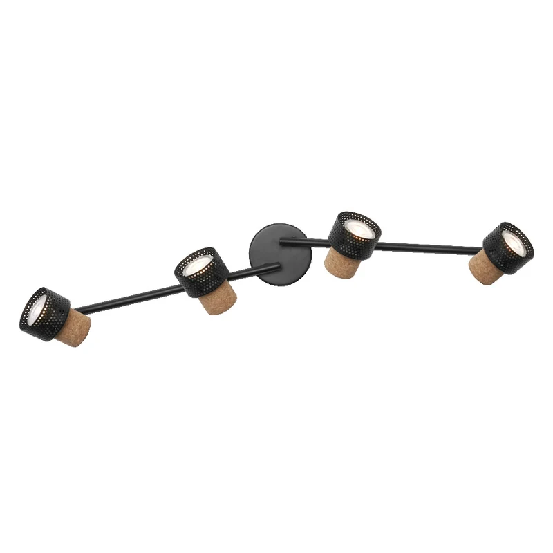 Lámpara de techo OSRAM DECOR SPOT CORK, 4 x 3,4 W, 920 lm, negra