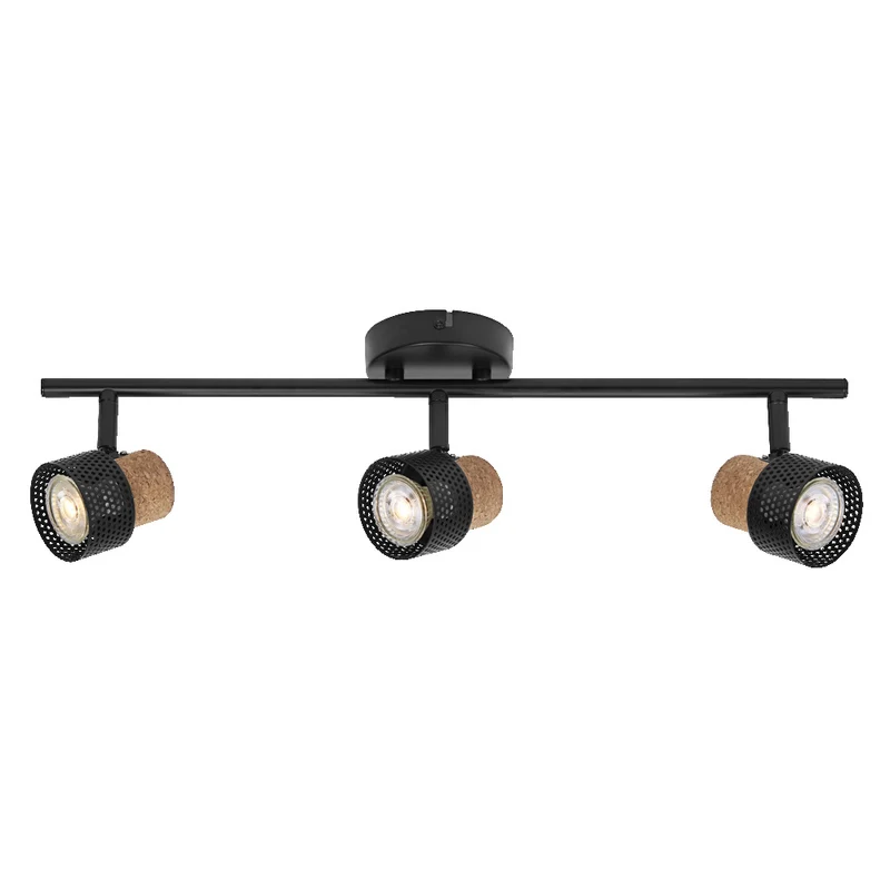 Lámpara de techo OSRAM DECOR SPOT CORK, 3 x 3,4 W, 690 lm, negra