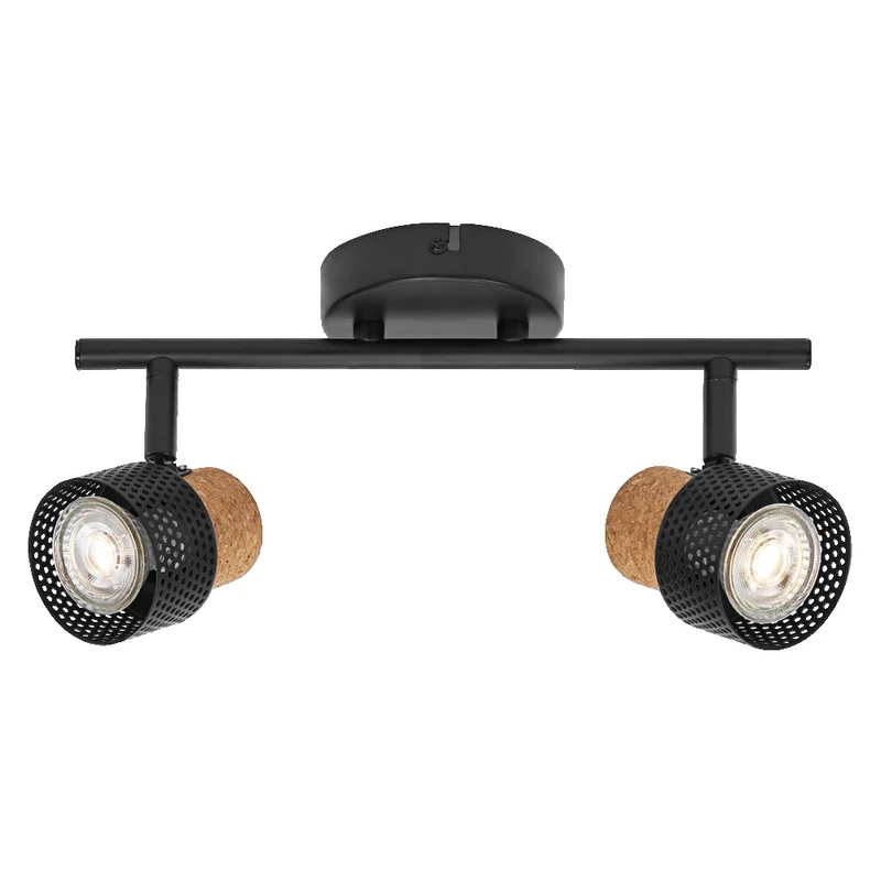 Lámpara de techo OSRAM DECOR SPOT CORK, 2 x 3,4 W, 460 lm, negra