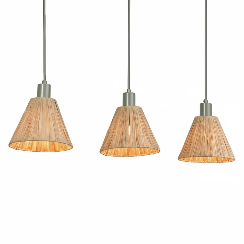 Lámpara colgante OSRAM DECOR Decor Raffia Linear Green, 3xE27