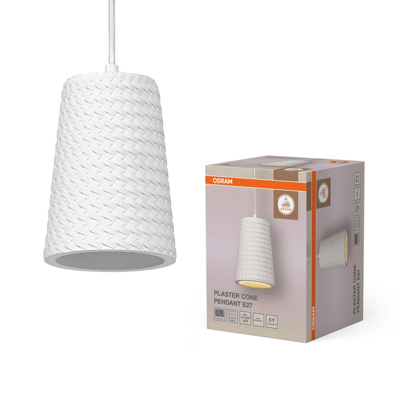 Lámpara colgante de yeso OSRAM DECOR, E27, 200 mm
