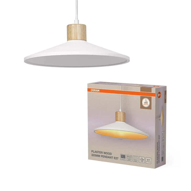 Lámpara colgante OSRAM DECOR Plaster Wood Plaster, E27, 320 mm