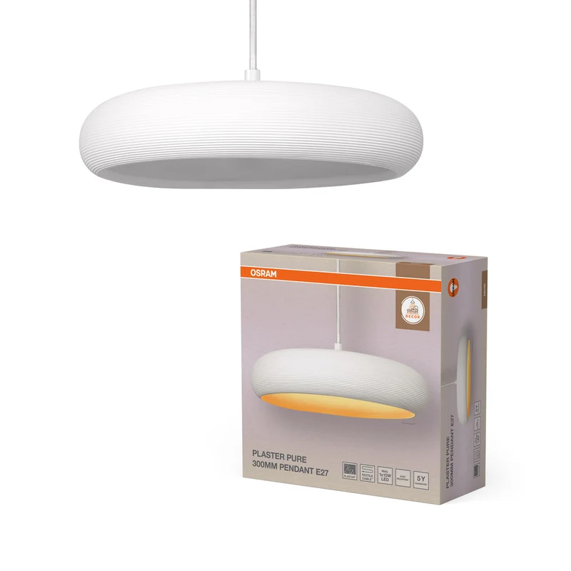 Lámpara colgante OSRAM DECOR Plaster Plaster Light, E27, 298 mm