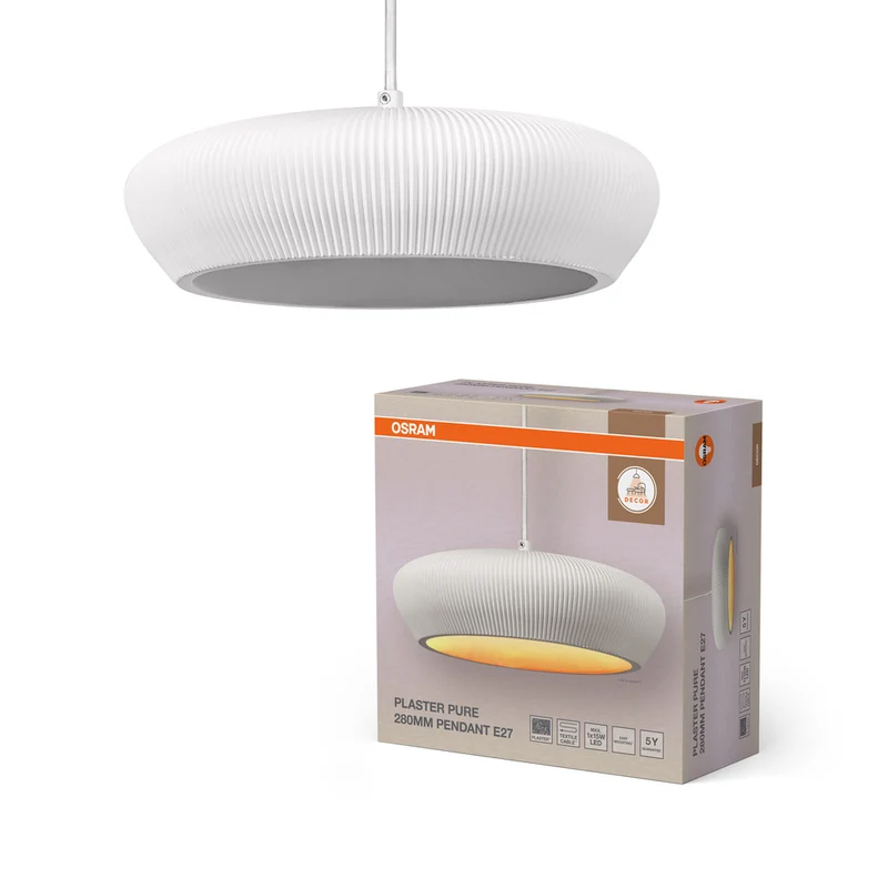 Lámpara colgante OSRAM DECOR Plaster Plaster Light, E27, 283 mm