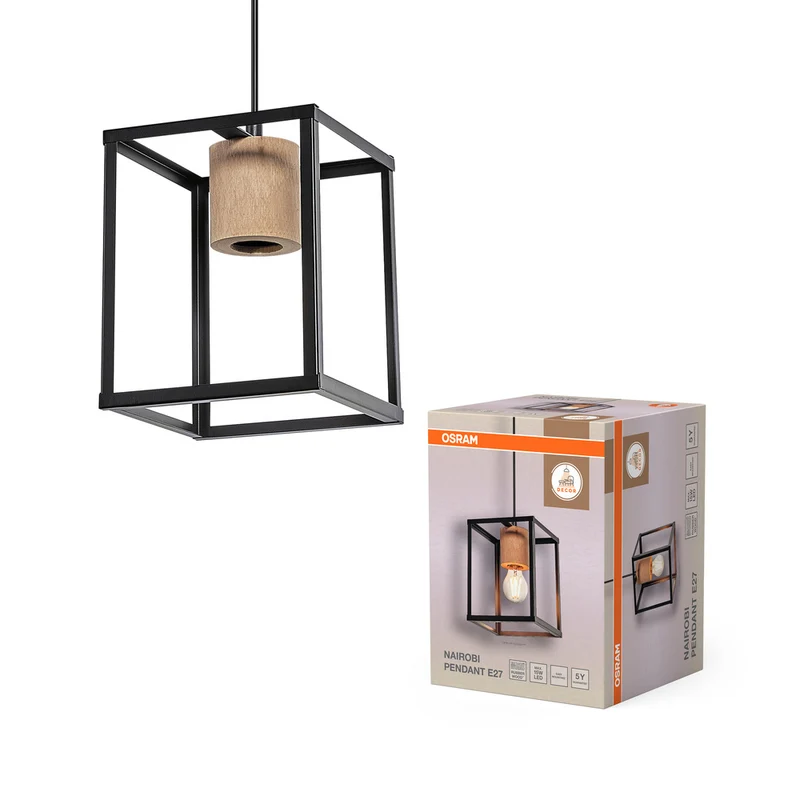 Lámpara colgante OSRAM DECOR Nairobi, negra, casquillo E27