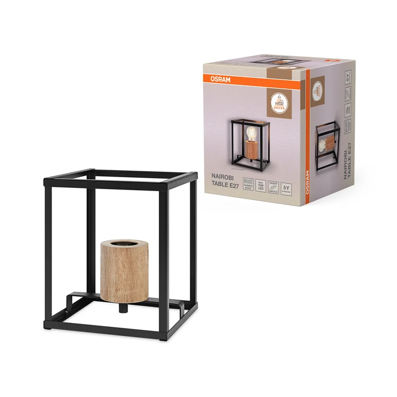 Lámpara de mesa OSRAM DECOR Nairobi, negra, casquillo E27