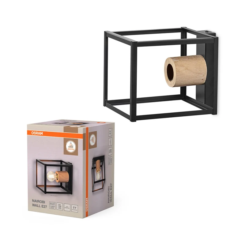 Aplique de pared OSRAM DECOR Nairobi, negro, casquillo E27