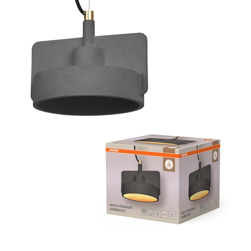 Lámpara colgante OSRAM DECOR Mold 225MM 1xE27 Gris oscuro
