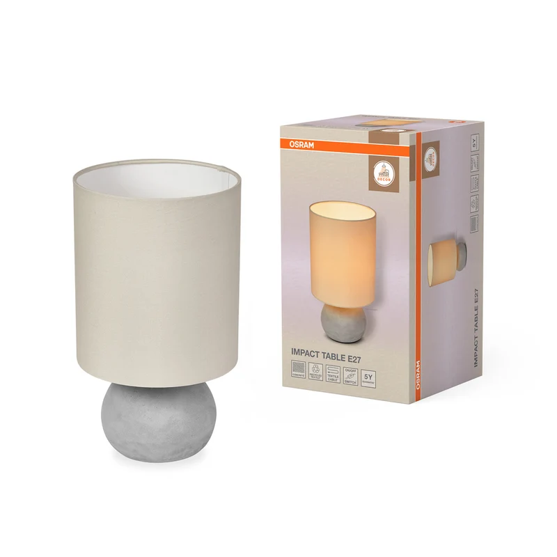 Lámpara de mesa OSRAM DECOR Impact beige y gris, E27