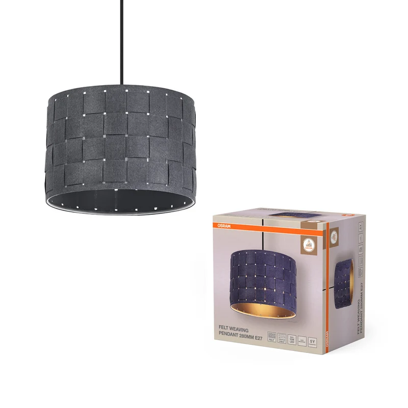 Lámpara colgante OSRAM DECOR Decor Felt Weaving gris, E27, 280 mm