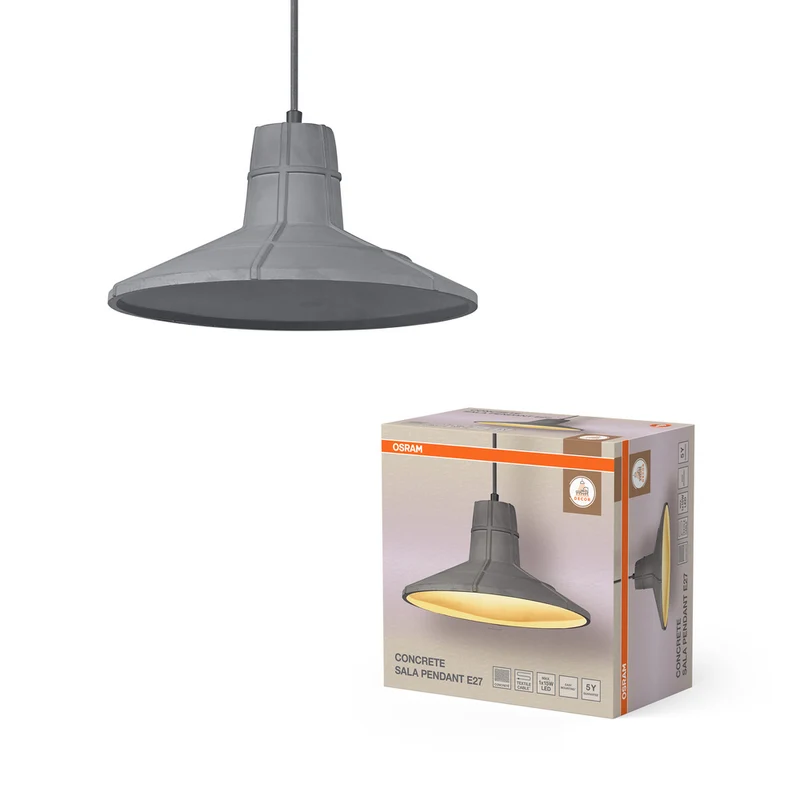Lámpara colgante OSRAM DECOR Concrete Sala, E27, 325 mm