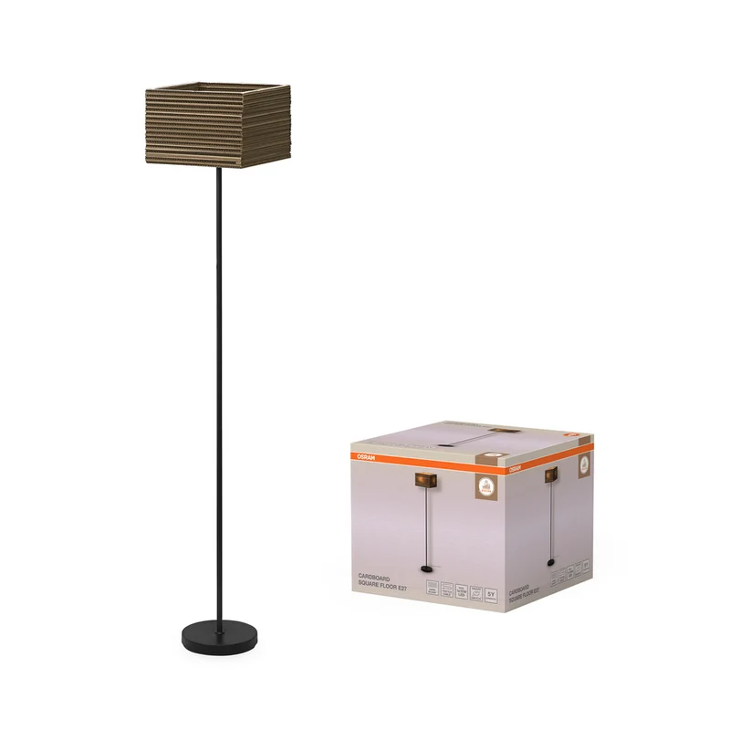 Lámpara de pie OSRAM DECOR Decor Cardboard Square marrón, E27
