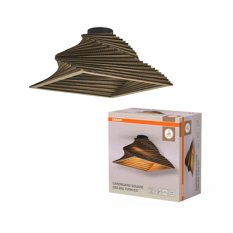 Lámpara de techo OSRAM DECOR Decor Cardboard Square Turn Brown