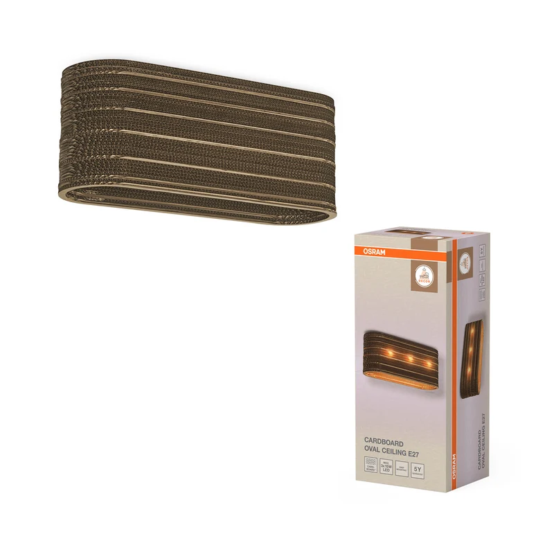 Lámpara de techo OSRAM DECOR Decor Cardboard Oval Brown, 3xE27