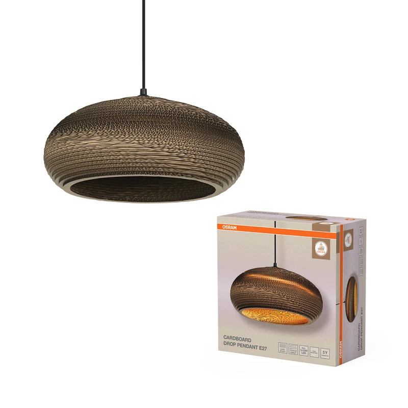 Lámpara colgante OSRAM DECOR con diseño de cartón marrón, E27