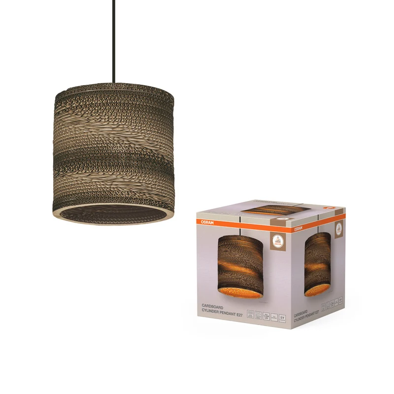 Lámpara colgante OSRAM DECOR Decor Cardboard Cylinder marrón, E27