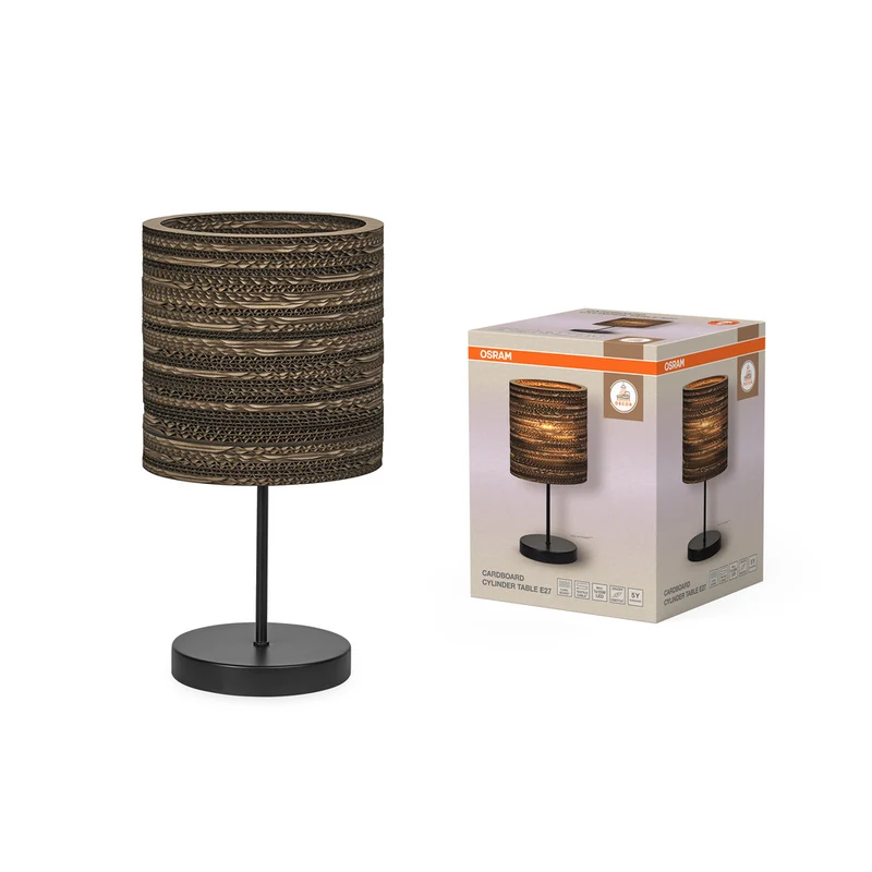 Lámpara de mesa OSRAM DECOR Decor Cardboard Cylinder marrón, 200 mm E27