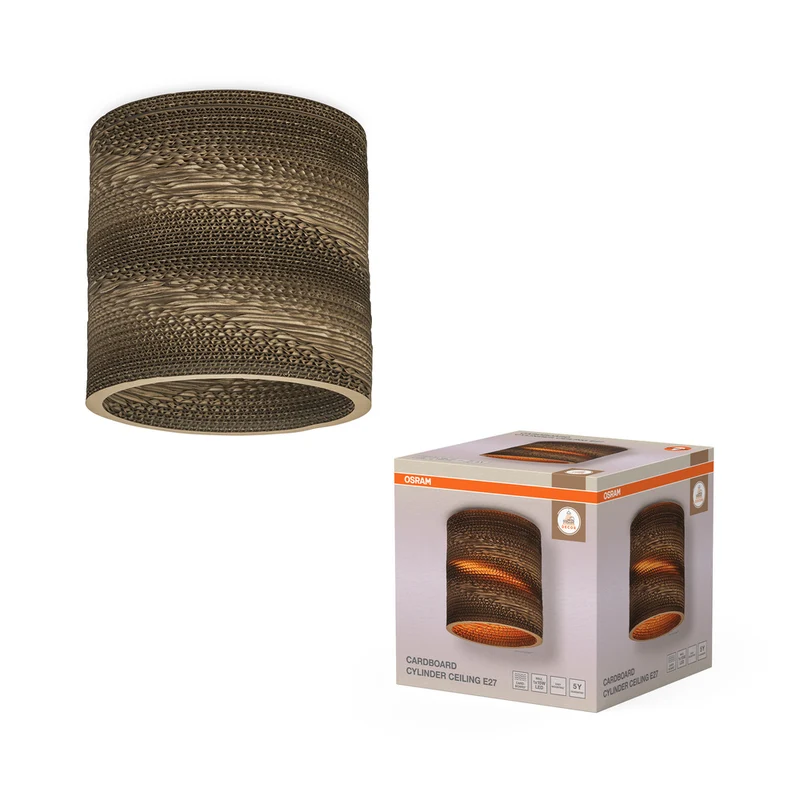 Lámpara de techo OSRAM DECOR, cilindro de cartón marrón, E27