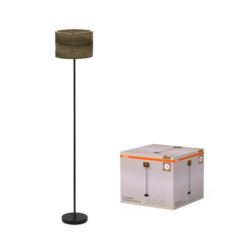 Lámpara de pie OSRAM DECOR Decor Cardboard Cylinder marrón, E27