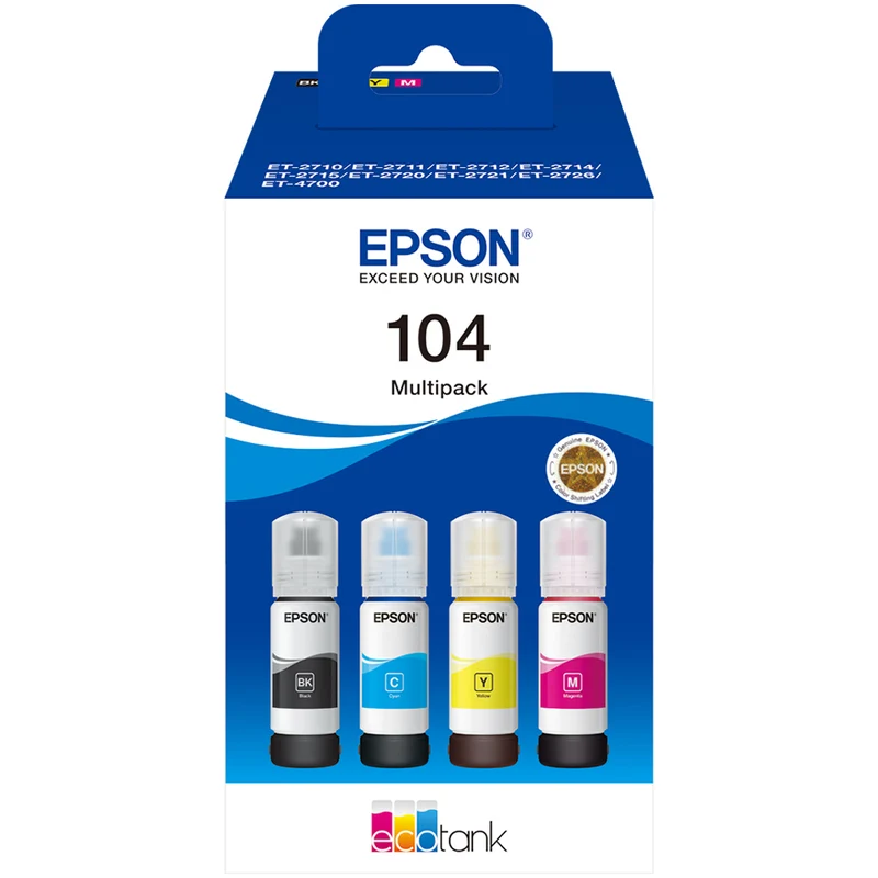 Recambios de tinta para impresora EcoTank de Epson - 104