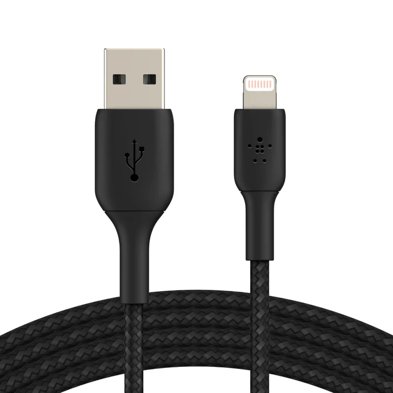 Cable de carga lightning a USB-A trenzado BOOST↑CHARGE™ de Belkin - Negro