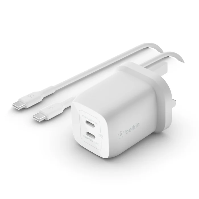 Adaptador de corriente doble USB-C 65W de Belkin