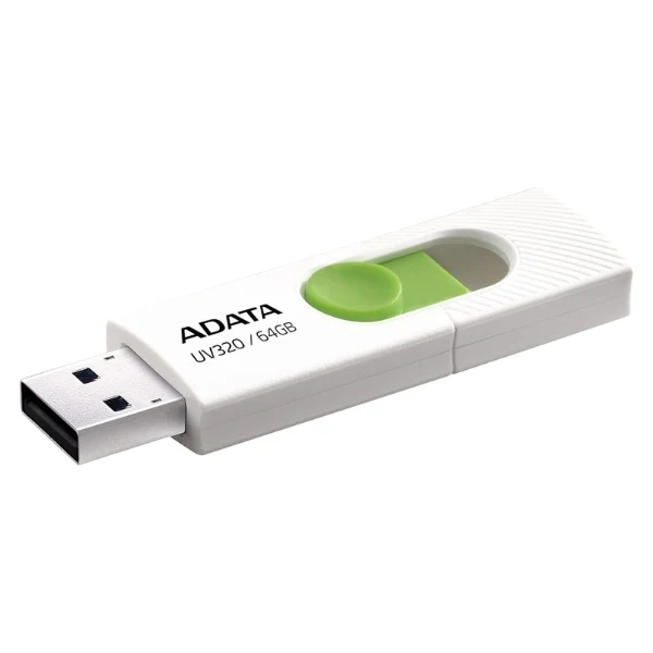 Pendrive ADATA UV320 USB 3.1 64 GB Quick Slide Capless Flash Drive White (AUV320-64G-RWHGN)