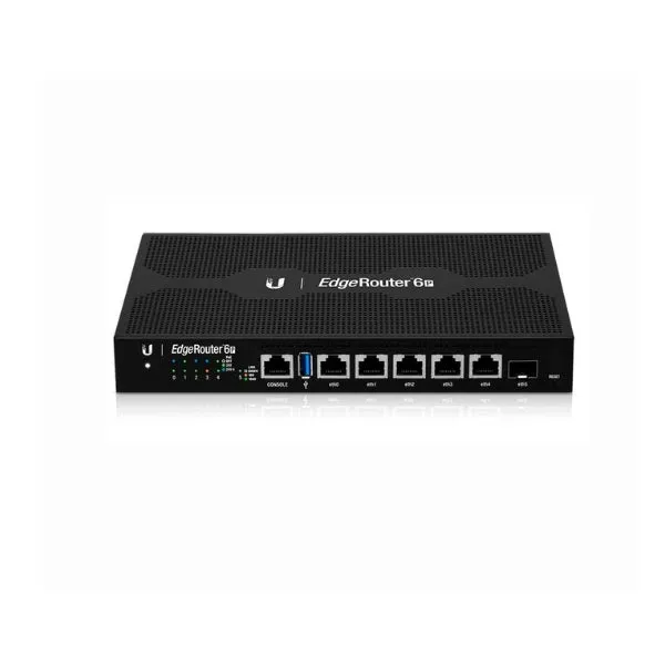 WiFi Ubiquiti UISP EdgeRouter 6 PoE - 4-Core 1GHz - 5 Puertos Gigabit RJ45 - 1 Puerto SFP - 24V PoE
