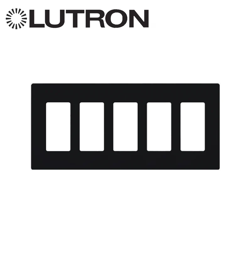Placa de pared 5 espacios, para atenuador (dimmer), switch ó control remoto PICO inalámbrico CW5BL Marca: Lutron