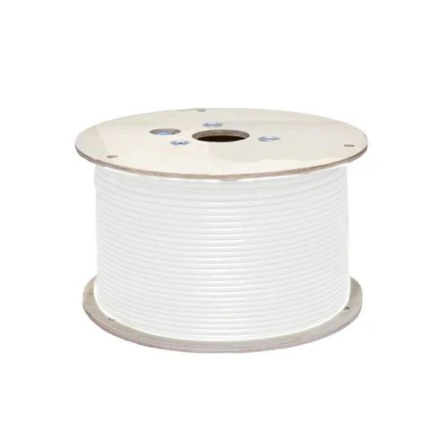 Cables de Red Vertical Cable Cat 6A 10G Shielded 23AWG Solid Bare Copper PVC 1000ft Bulk Ethernet Cable Blanco