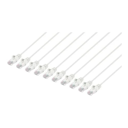 Cables de Red Intellinet Cat6 Stranded U/UTP Slim Network Ethernet Cable 7Ft. Snag-Free Blanco