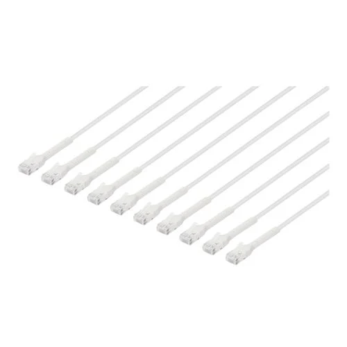 Cables de Red Intellinet Cat6 U/UTP FlexiBoot Slim Network Ethernet Cable 5ft. 10-Pack- White Blanco