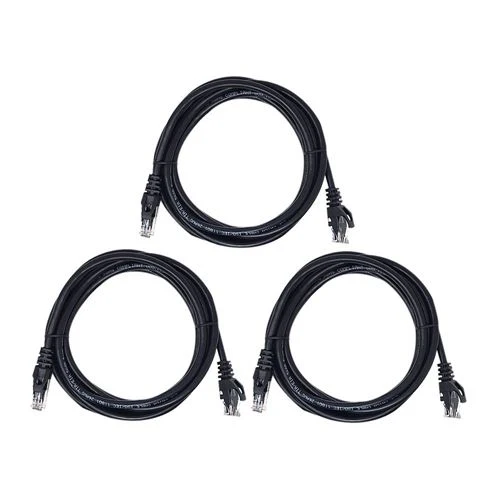 Cables de Red PPA 7 Ft. CAT 6 Snagless Ethernet Cable 3 Pack Negro