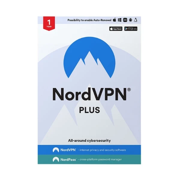 NORD Security NordVPN Plus - 1-Year Cybersecurity Package (VPN and Password Manager) - VPN y gestor de contraseñas