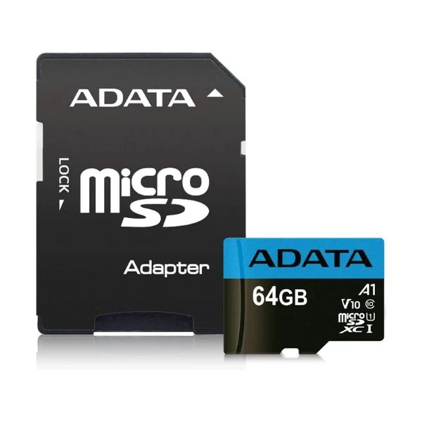 Memoria Micro SD 64GB ADATA Clase 10 C/Adaptador