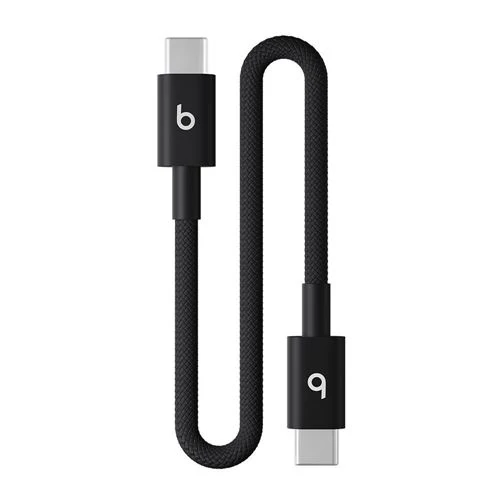 Cable USB-C Apple Beats Trenzado Corto 20 cm - USB-C a USB-C - 480Mbps - MEQ94LL/A - Bolt Black